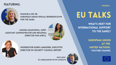 Flyer for EU Talks Episode 8 on the Sahel
