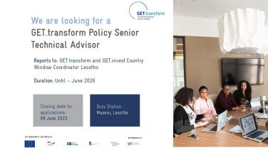 Policy Senior Technical Advisor poster Lesotho