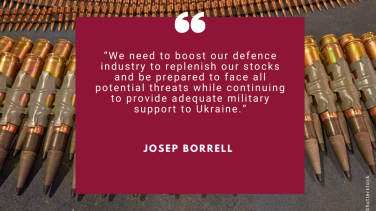HRVP quote with artillery ammunition in the background