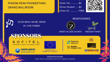 Donations from this Europe Day celebration will raise funds for two Cambodian organizations that help children.