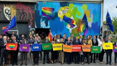 Group pictures of EU Ambassadors and delegates for IDAHOT Day.