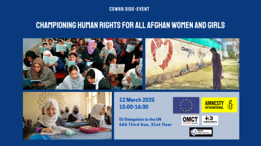 12 March 2025 CSW69 side event on Human Rights for All Afghan Women & Girls