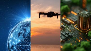 Photo montage of high tech equipment