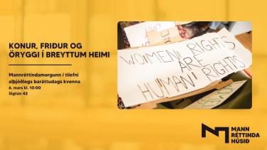 yellow event banner with information on event