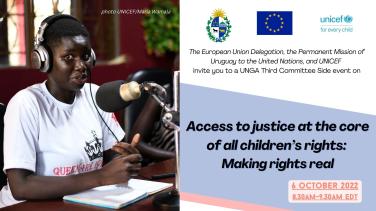 6 October 2022, New York - Event on Access to justice at the core of all childrens rights