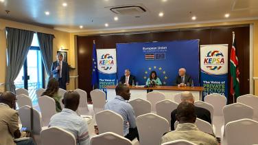 EU Ambassador to Kenya together with European Business Council and KEPSA address the media in Nairobi