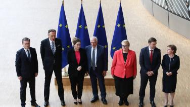 Borrell with foreign ministers from Western Balkans