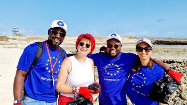 Part of EU Beach Cleanup Team