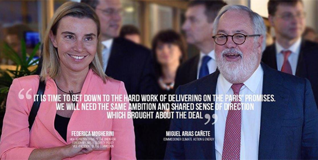 Federica Mogherini and Miguel Arias Cañete, Commissioner Climate Action and Energy
