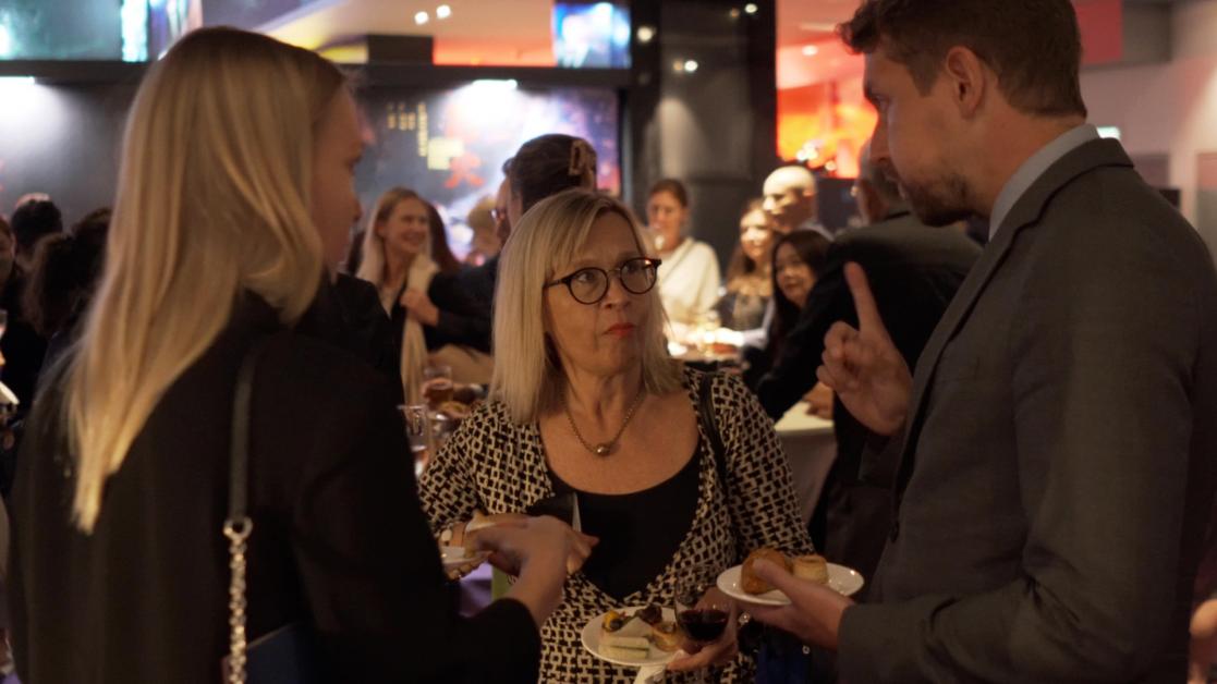People talking during a reception