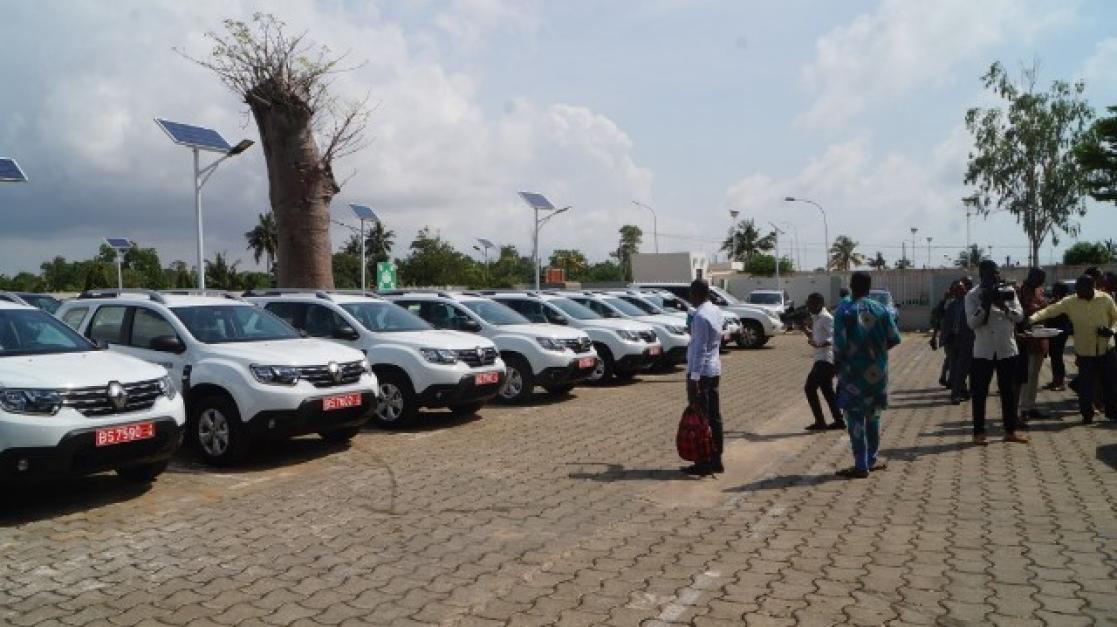 people in a parking lot