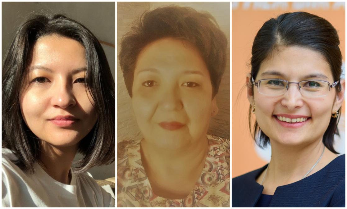 Collage of three pictures of women