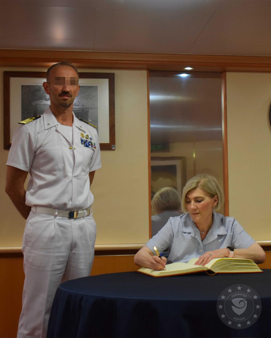 The EU Ambassador to Djibouti Visits the ASPIDES’ Italian Naval Unit ITS CAIO DUILIO