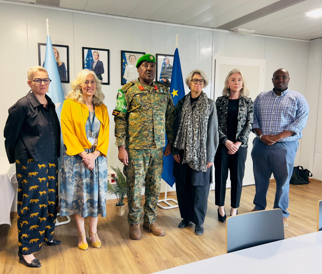 EU Special Representative Annette Weber meets with Lt. Gen. Sam Kavuma, Officer in Charge of AUSSOM