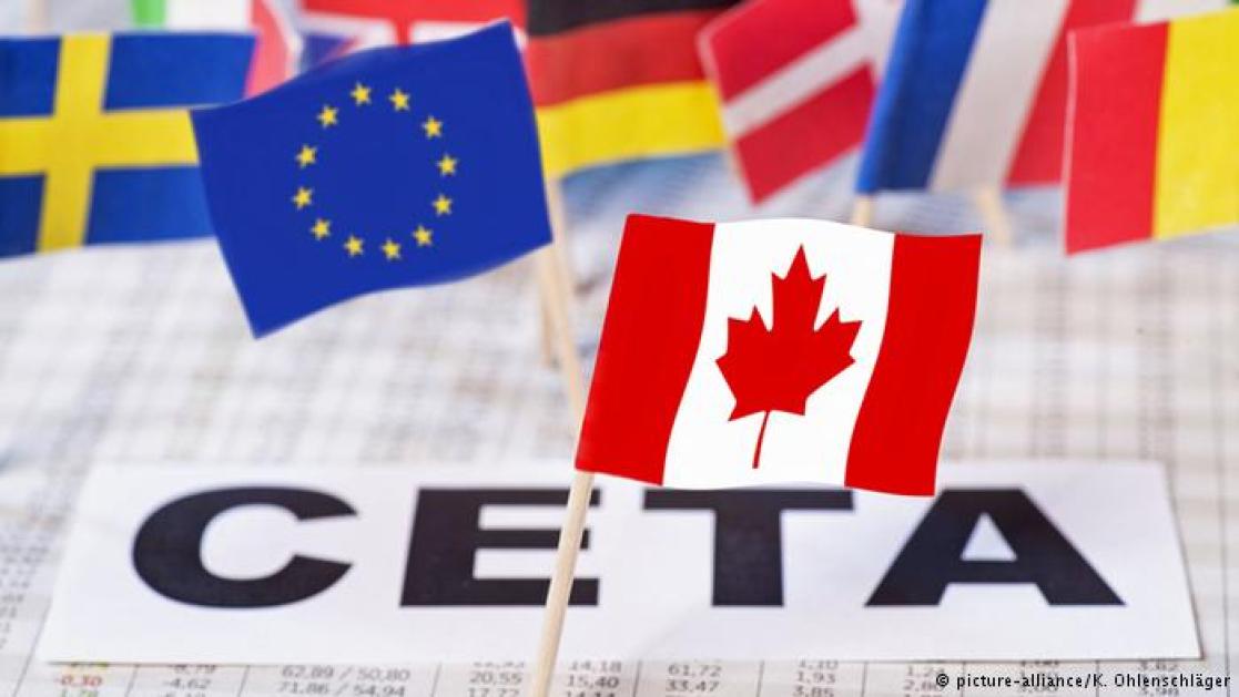 CETA with EU and Canada flags