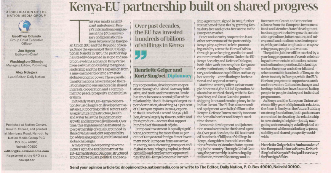 Article published on the Daily Nation