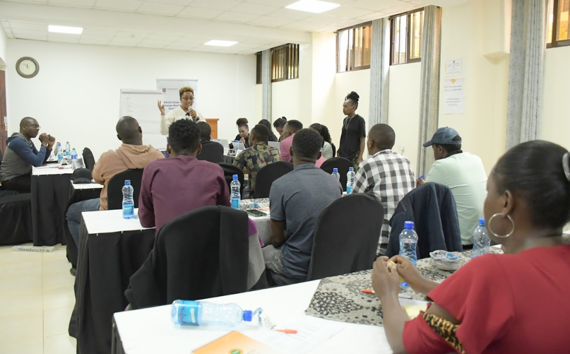 Dr Anne Wacera conducts a training session in Machakos