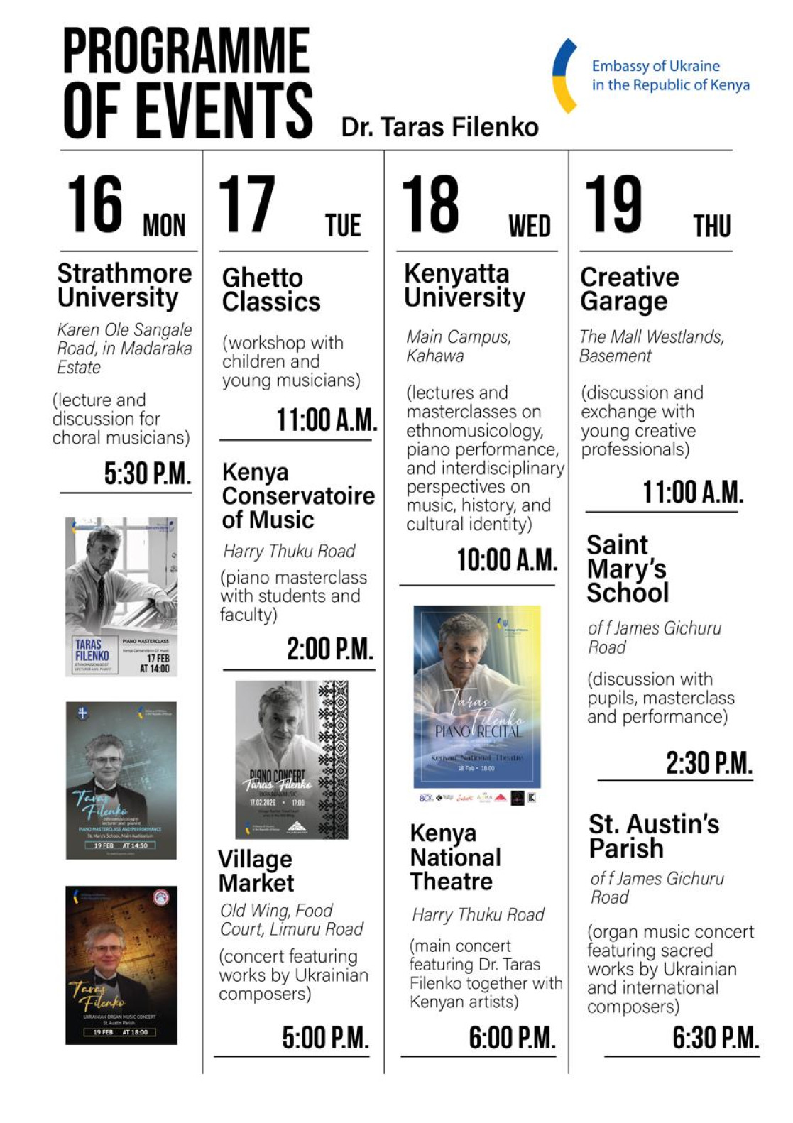 Programme of events Dr Filenko