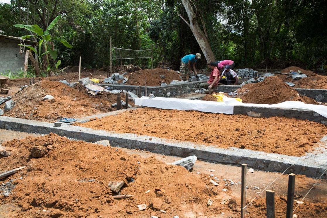 Men working on a construction site