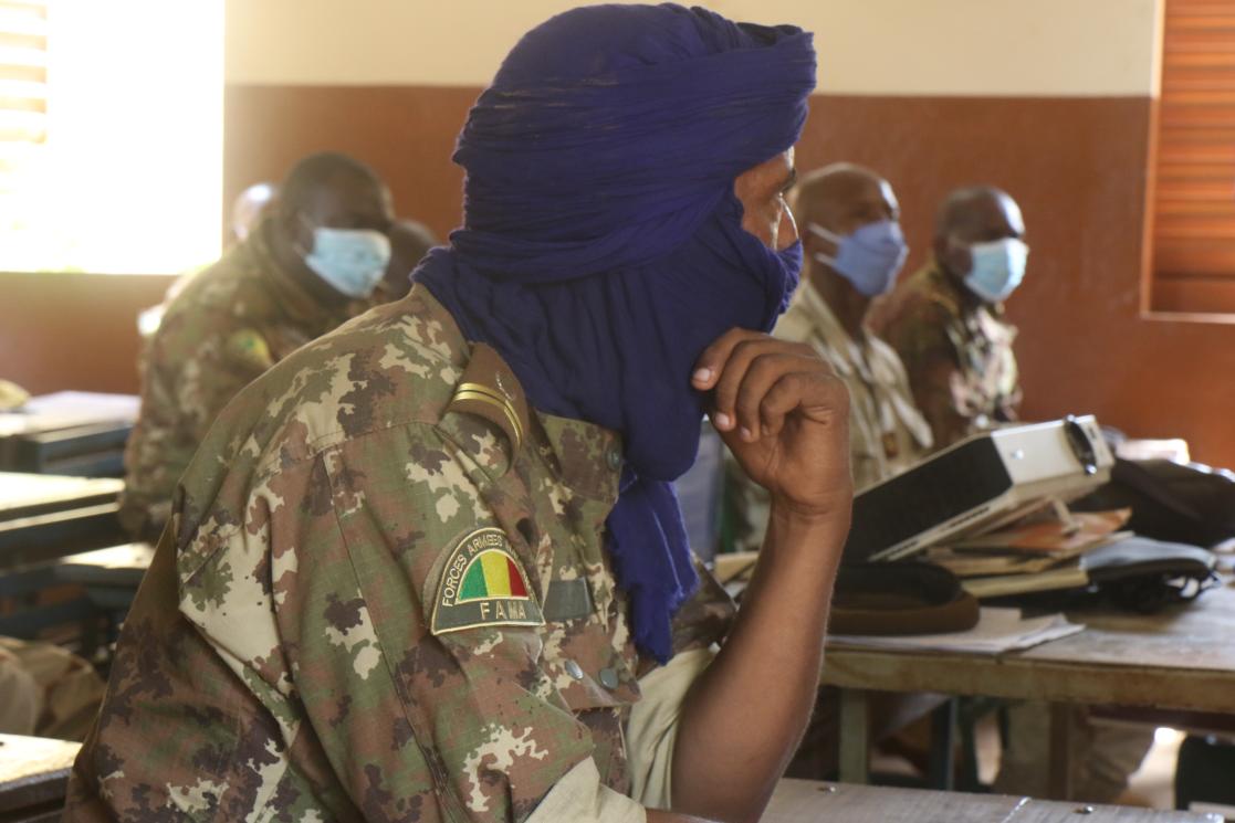 Military during a lesson