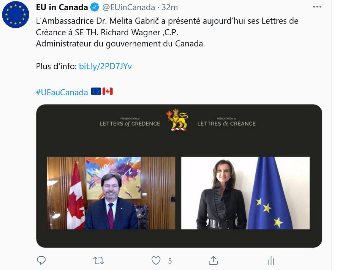 Tweet from EU in Canada