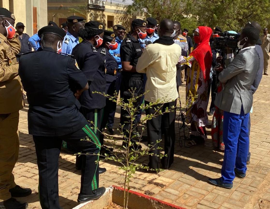 Police officers interviewed by the media