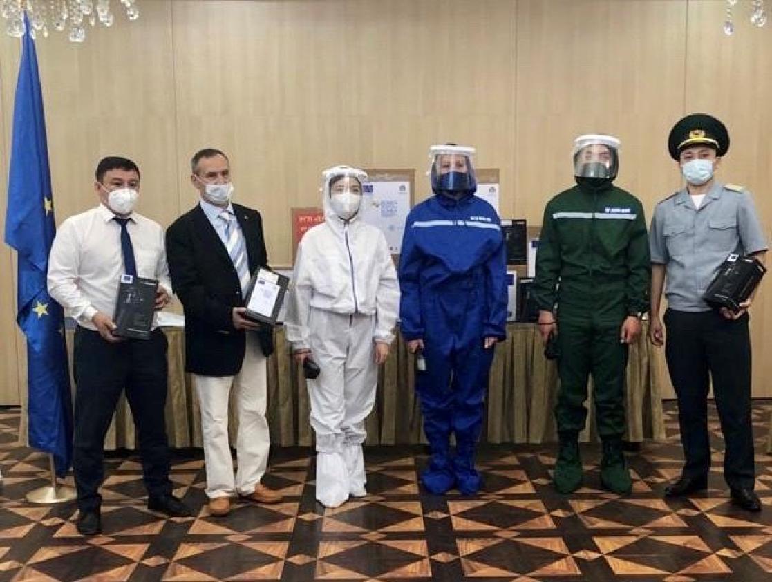 Group of people wearing masks