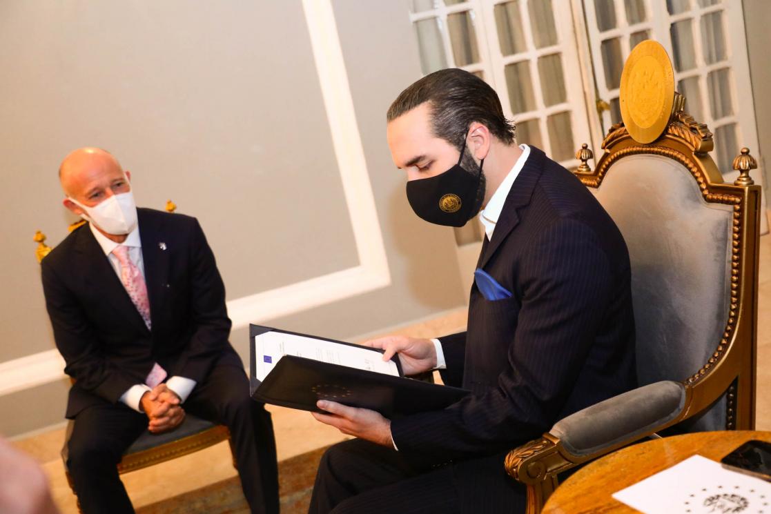 Two men talking