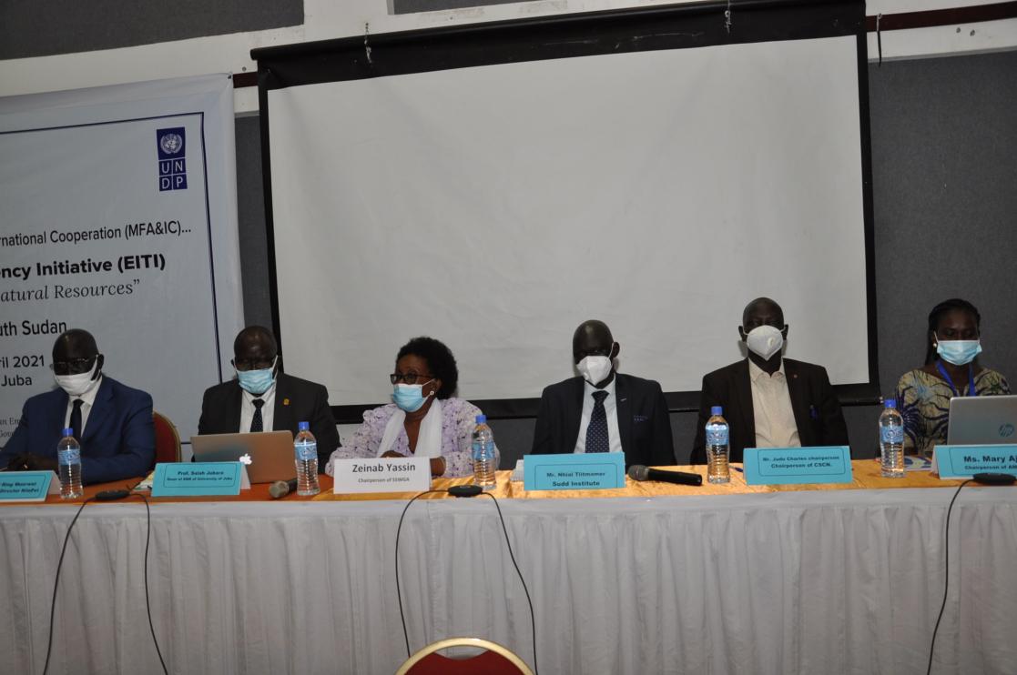 Ambassaor Christian Bader speaking at the EITI Conference on Wednesday.