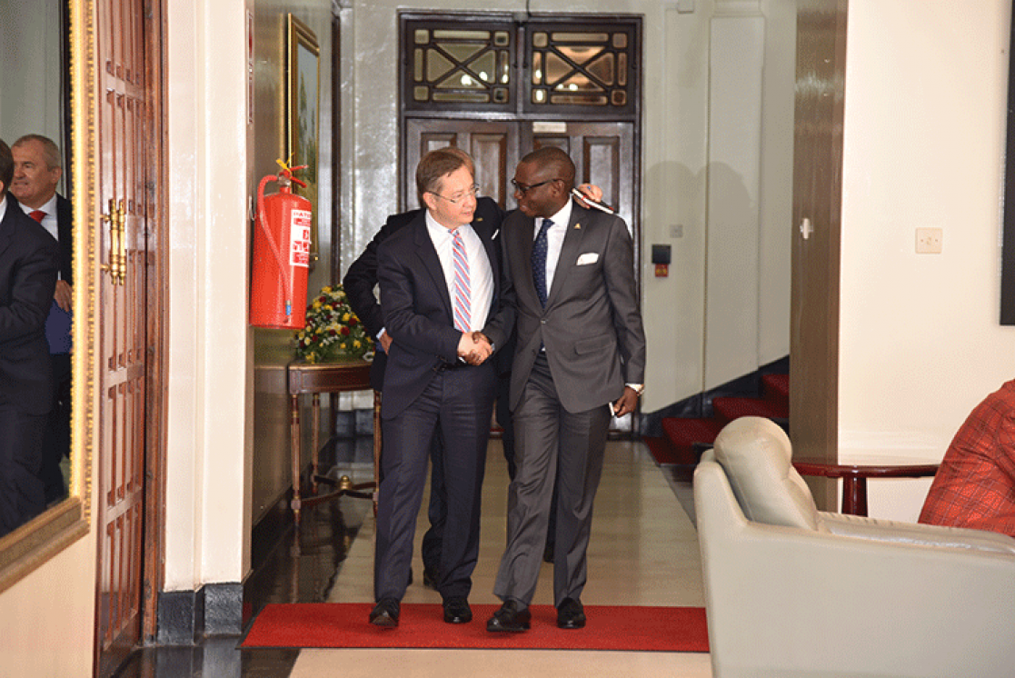 Ambassador Jacek Jankowski pays a courtesy call on HE Edgar C Lungu President of the Republic of Zambia