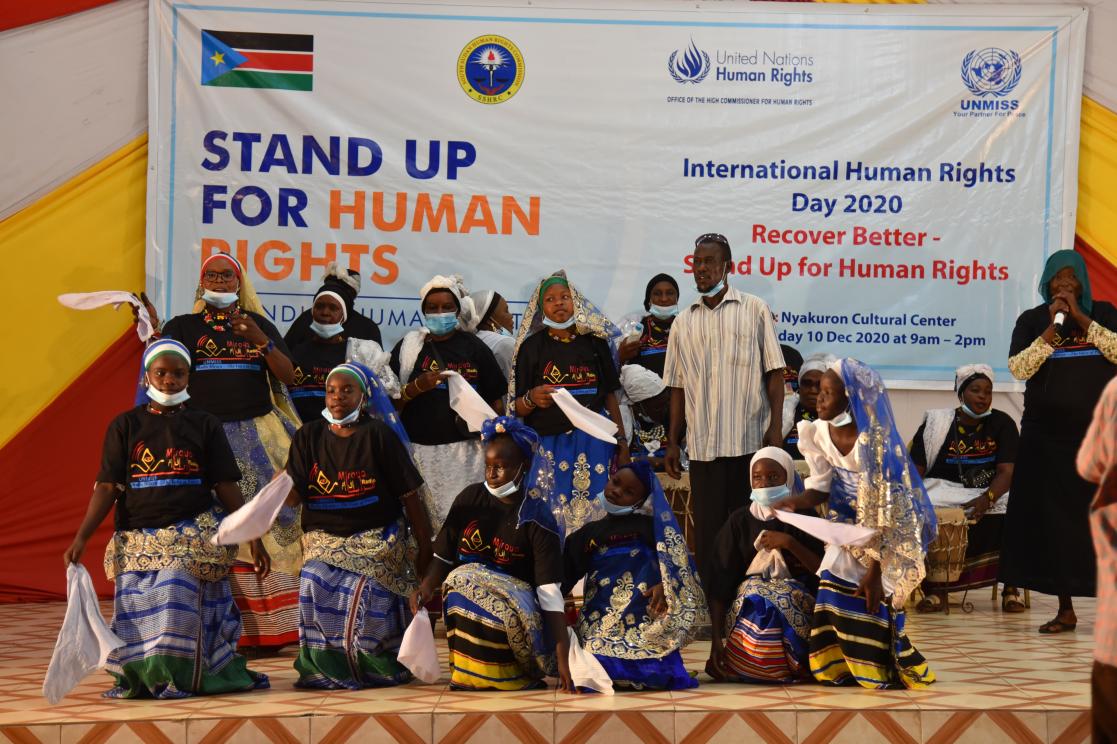A group of dancers entertaining guests on Thursday at Nyakuron Cultural Centre during the commemoration of the International Human Rights Day