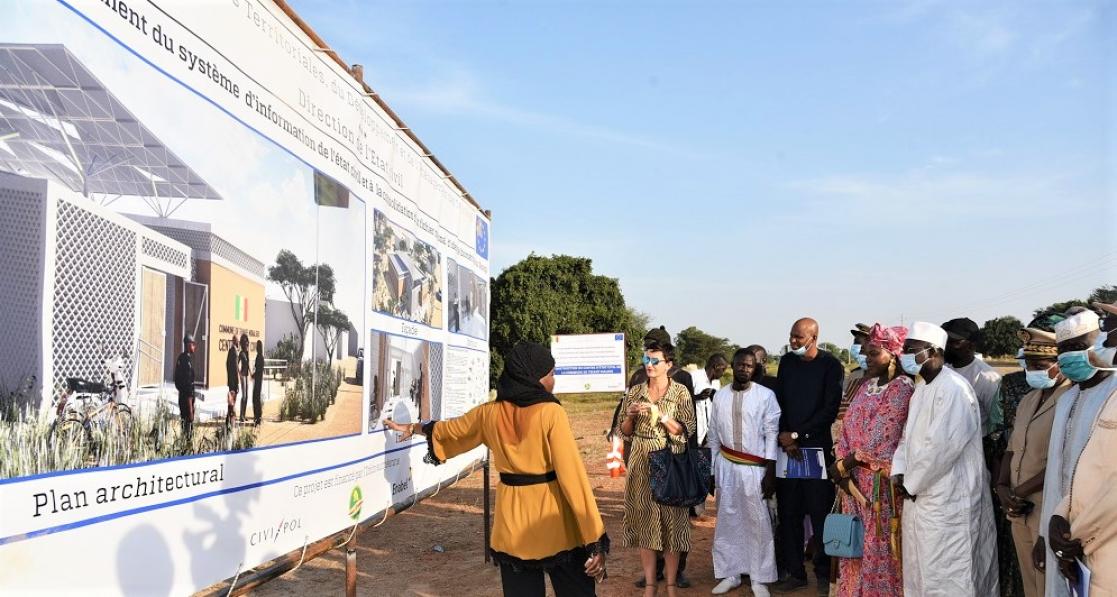 Group of people visiting an exhibition
