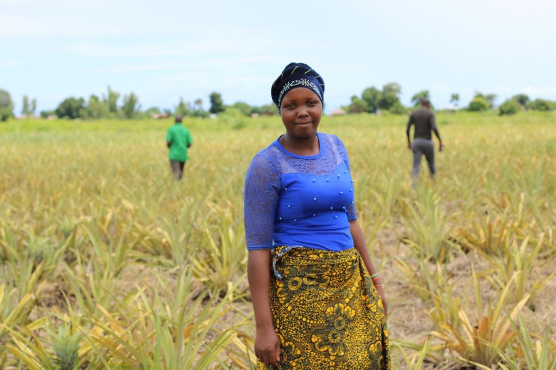 Woman in a crop field