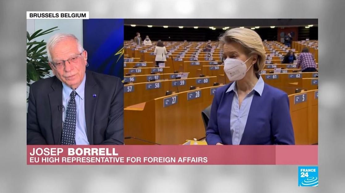 Borrell during an interview on TV