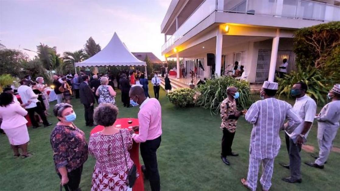 Outside event on a garden