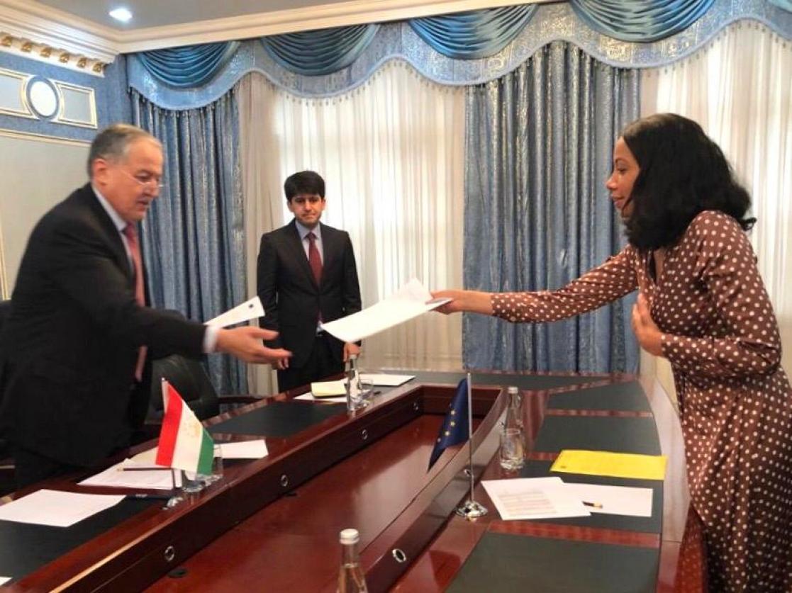 person receiving a document