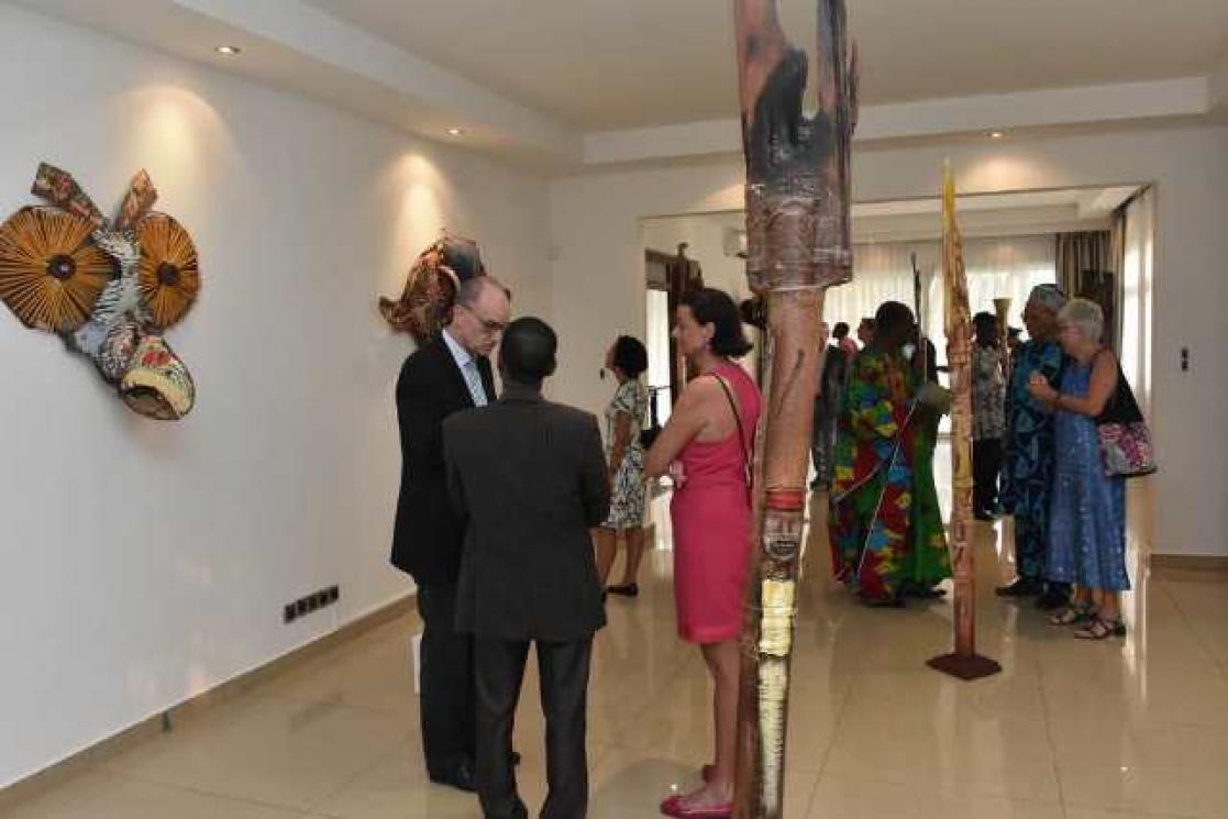 people at an exhibition