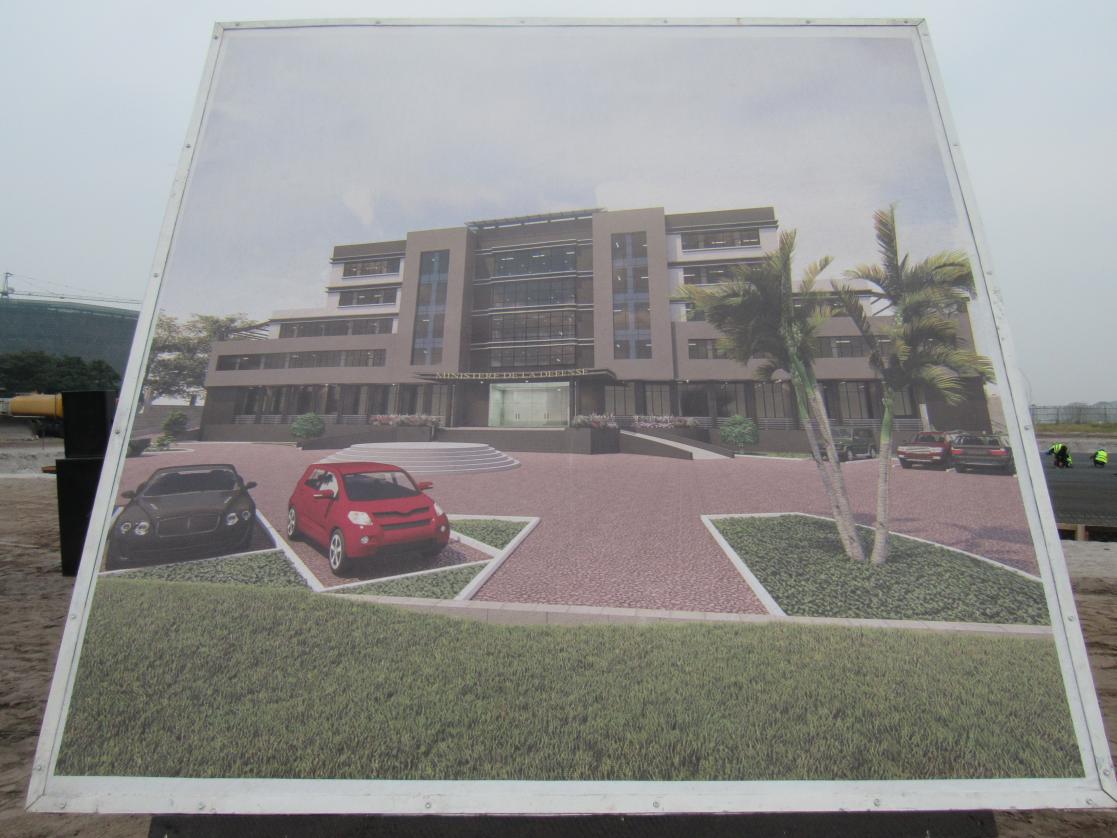 Building in front of a parking