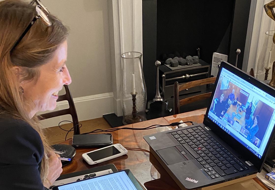Woman having a virtual meeting