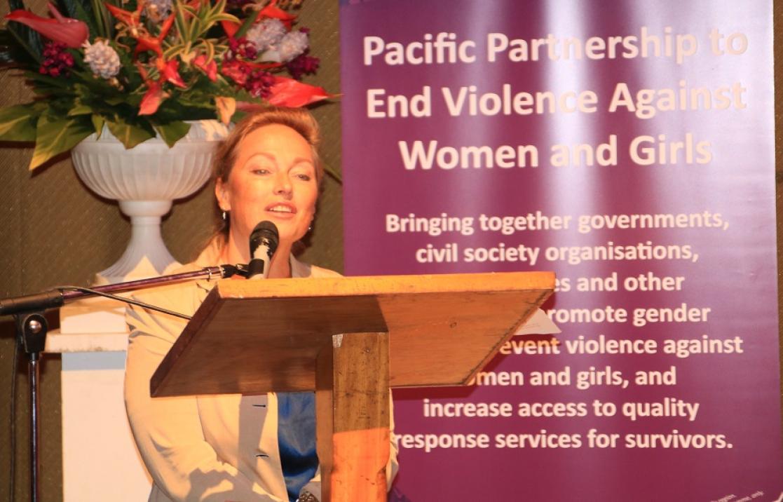 Woman talking to an audience