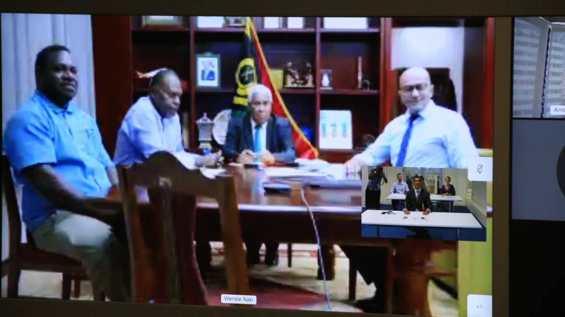 Screenshot during a virtual meeting