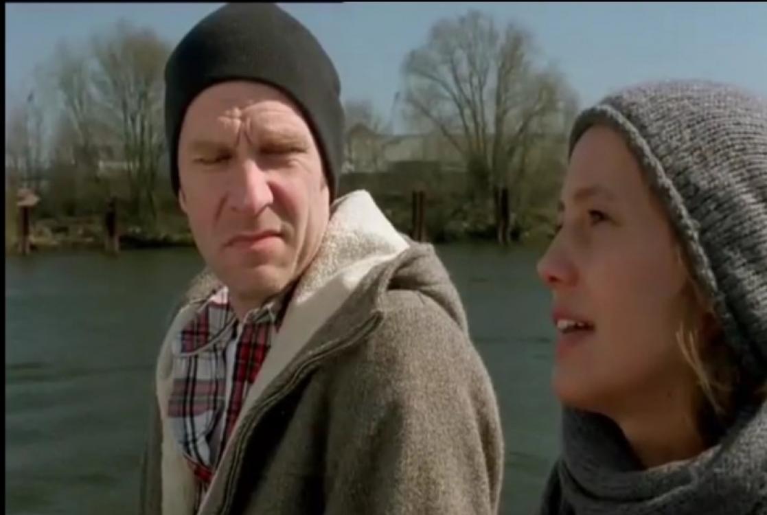 Man and woman talking