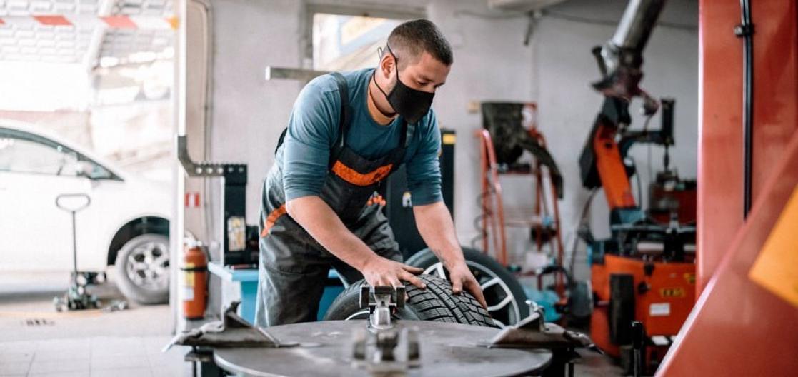 Man working in a Car workshop