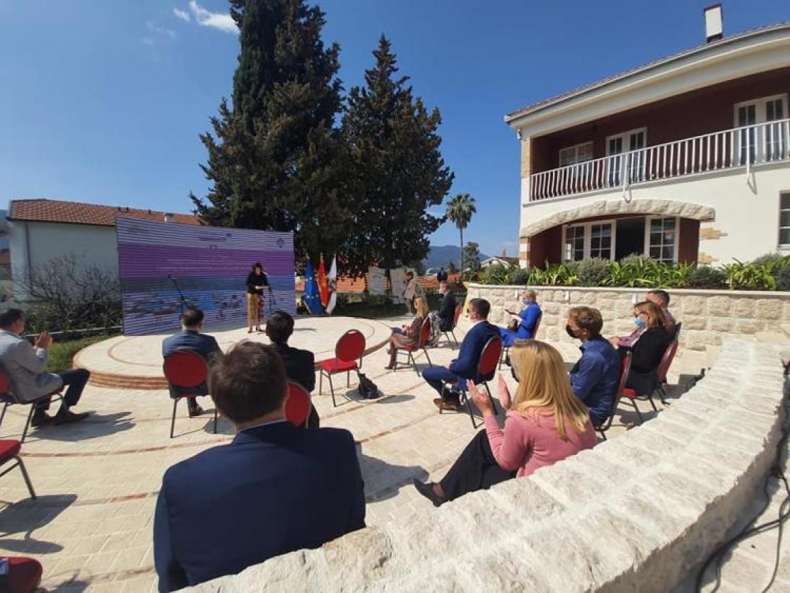 People having a meeting outdoor