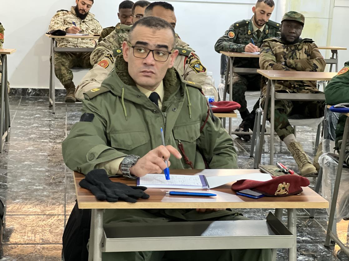 Officers sitting an exam 