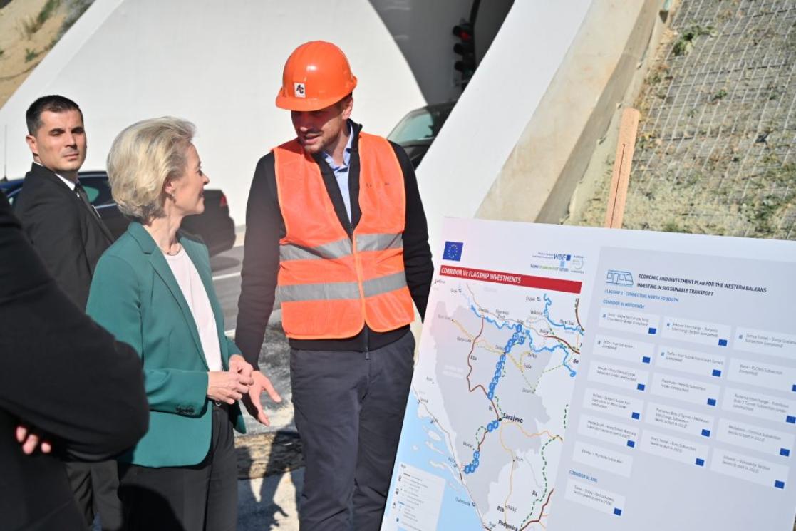 European Commission President Ursula von der Leyen opens Tunnel Ivan