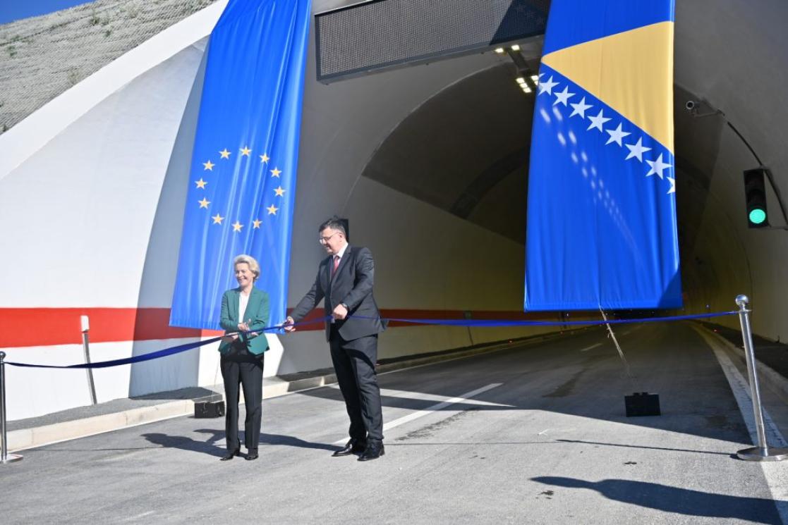 European Commission President Ursula von der Leyen opens Tunnel Ivan