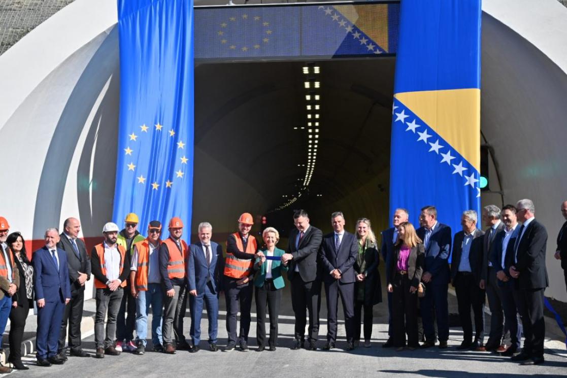 European Commission President Ursula von der Leyen opens Tunnel Ivan