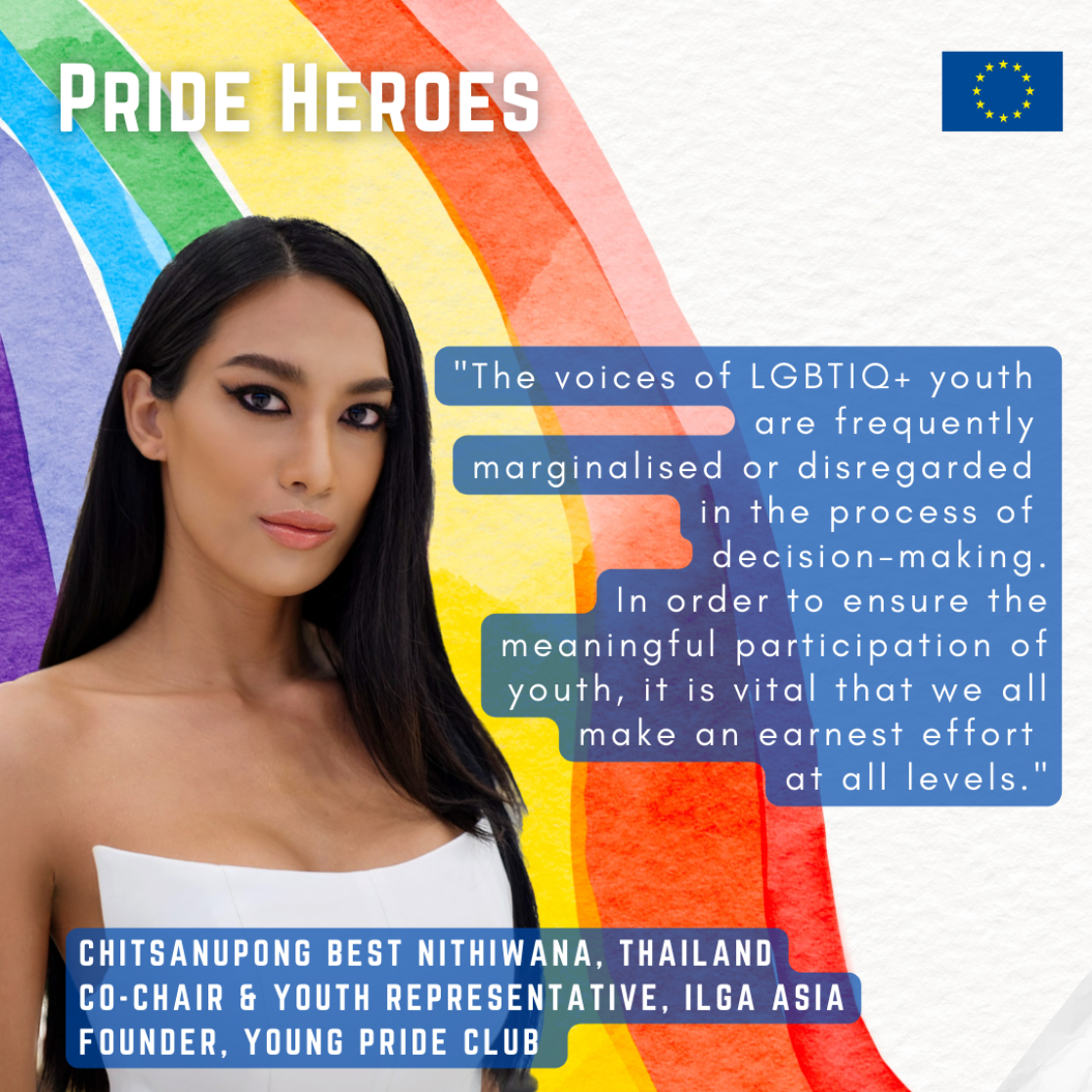 Social media card of Chitsanupong Nithiwana from Thailand for Pride Heros series