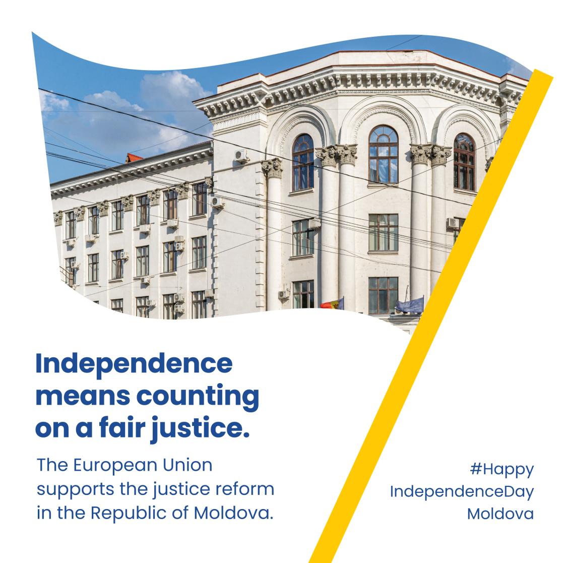 Social media card: Independence means counting on a fair justice